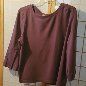 Dark Fushia Flutter Sleeve Top